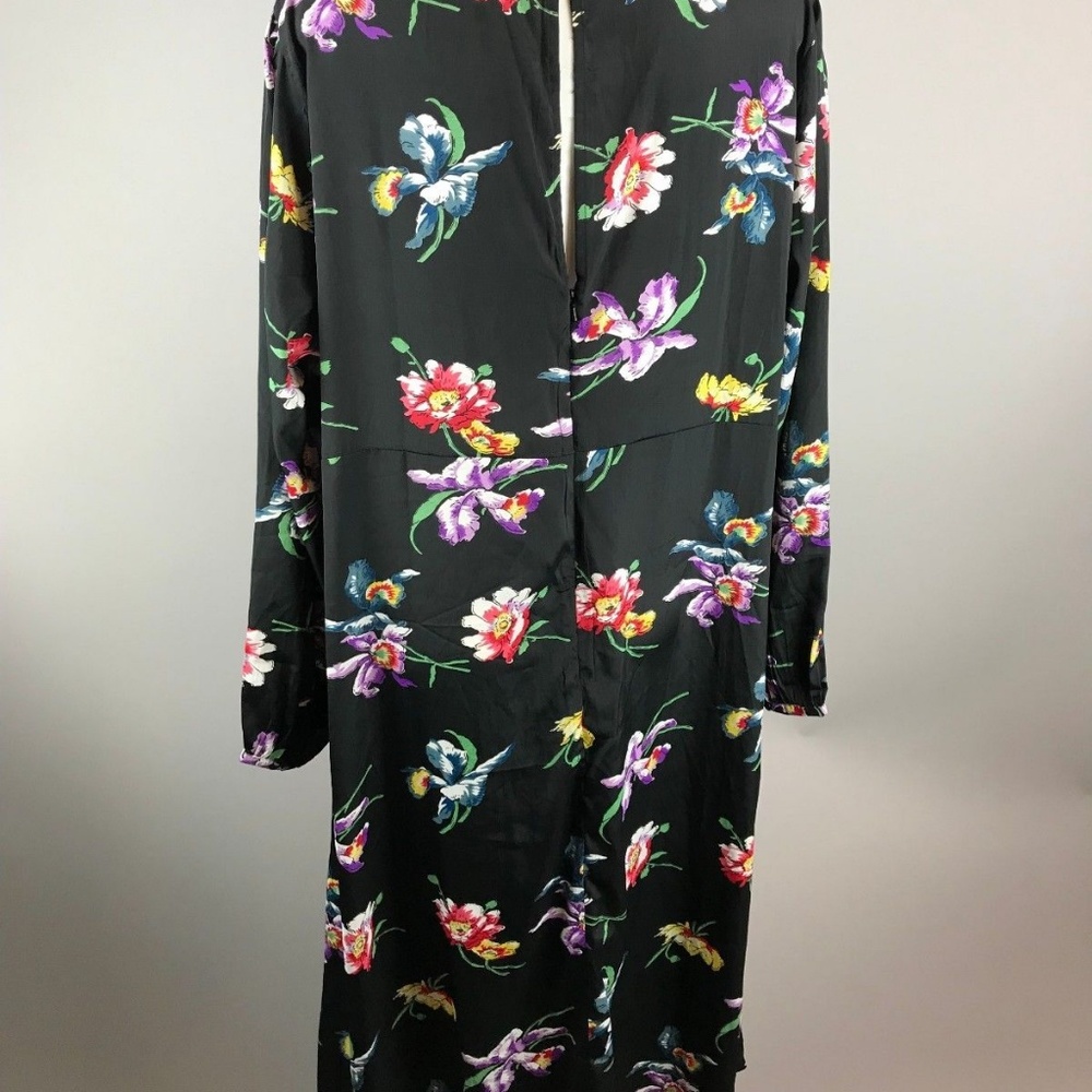 ASOS Curve Black Floral Short Sleeve Midi Dress 20 - Picture 6 of 8